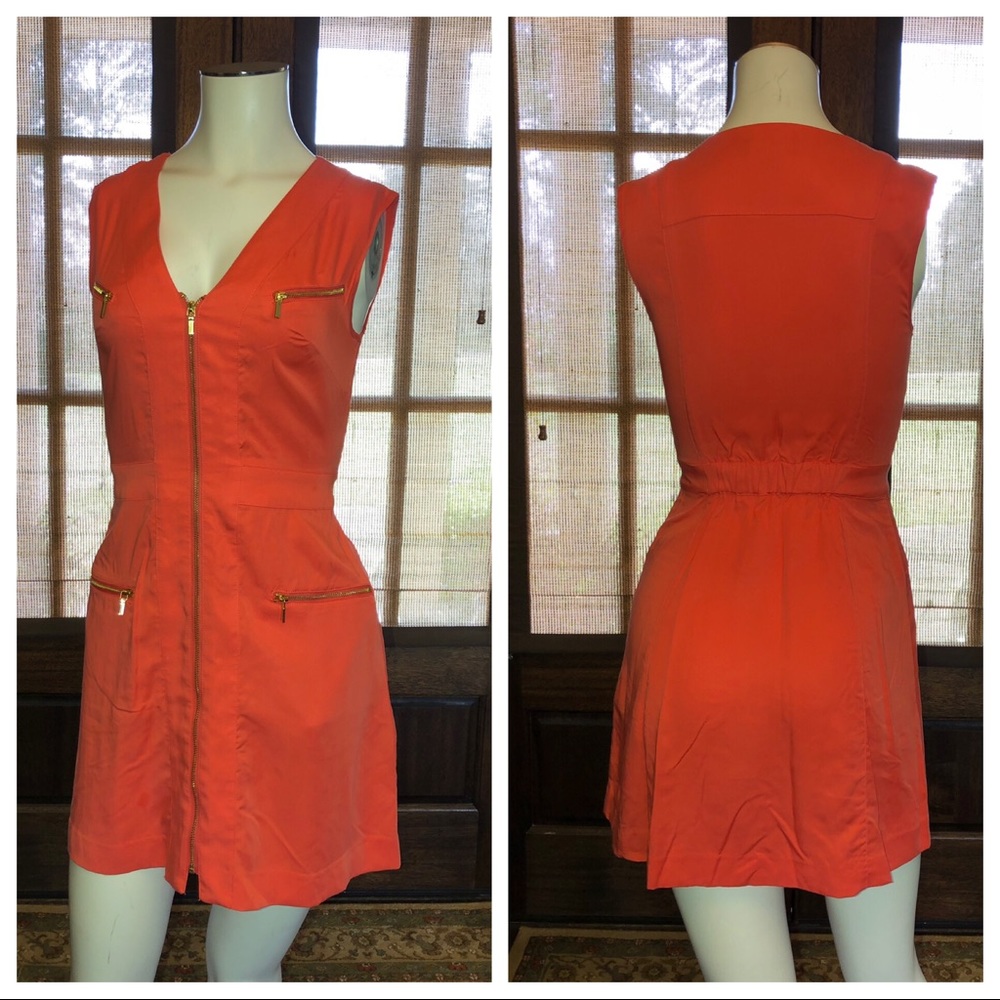 Bebe Coral Zipper Dress